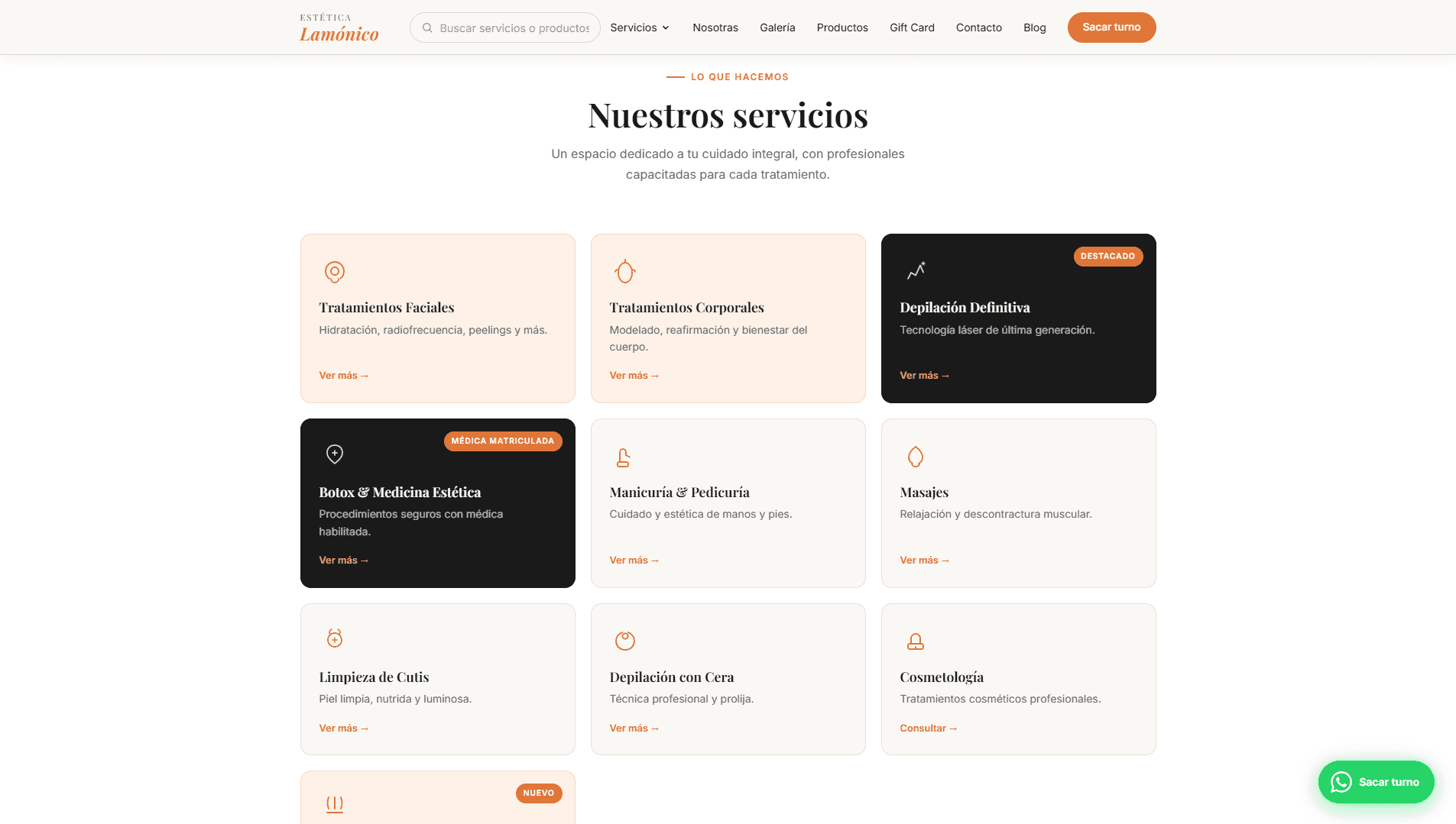 Listado de servicios
