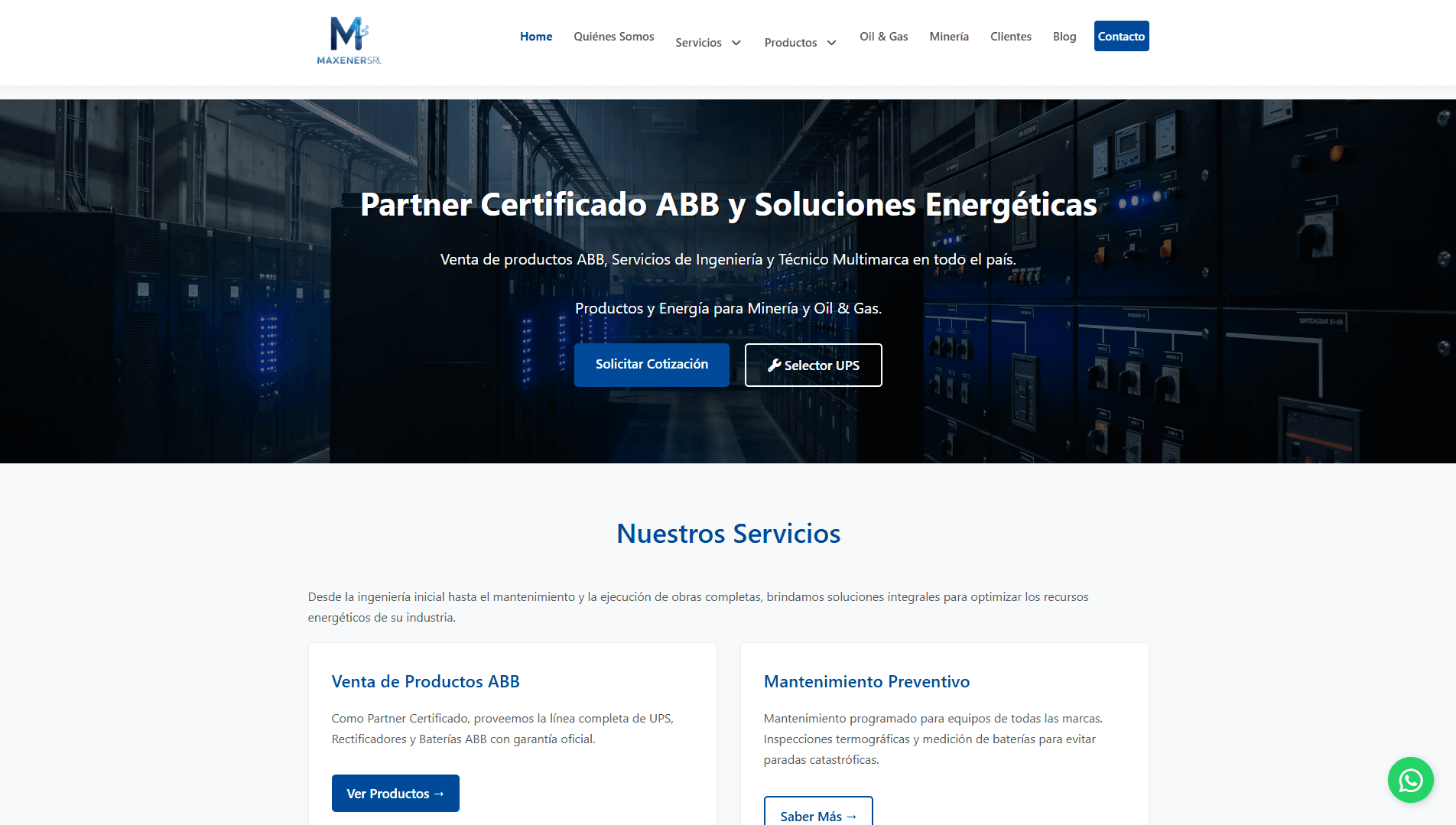 Portada del sitio de Maxener